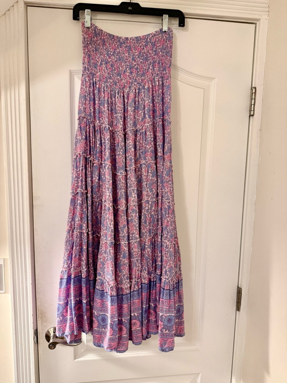 Block Star BI.Brand.com Lavender & Pink Tiered Boho Maxi Skirt